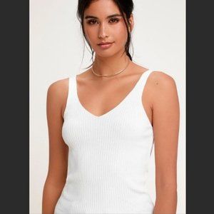 Louise White Sleeveless Sweater Top. NWOT